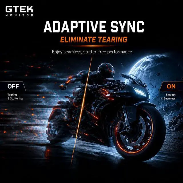 Alt view image 3 of 7 - GTek 27" 300Hz Gaming Monitor, FHD1080P 240Hz Computer Monitor, 1ms (OD), 2X HDMI & 2X DisplayPort, Built-in Speakers, FreeSync & G-Sync Compatible, Eye Care