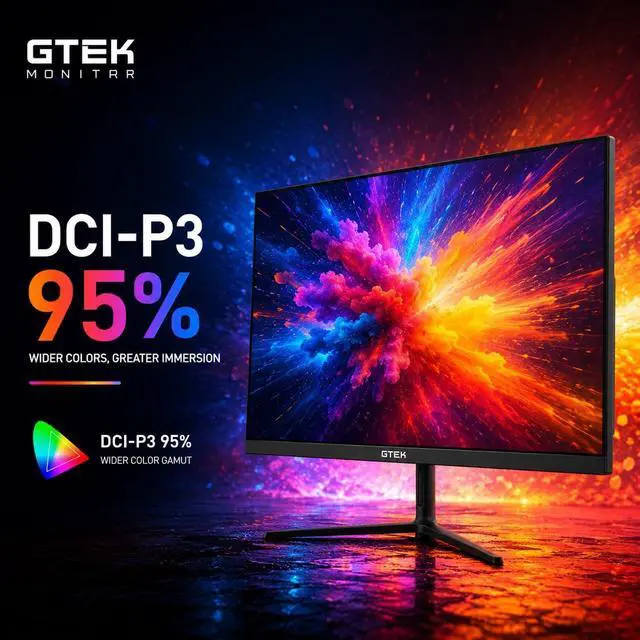 Alt view image 5 of 7 - GTek 27" 300Hz Gaming Monitor, FHD1080P 240Hz Computer Monitor, 1ms (OD), 2X HDMI & 2X DisplayPort, Built-in Speakers, FreeSync & G-Sync Compatible, Eye Care