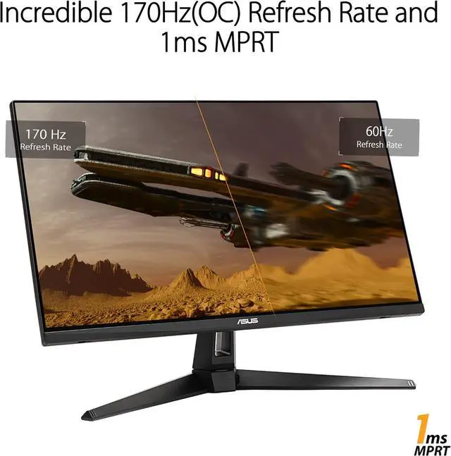 Alt view image 5 of 6 - ASUS 27" 170Hz WQHD (2560 x 1440) Gaming Monitor 1ms Freesync Premium Overclock to Extreme Low Motion Blur, Shadow Boost, HDR, DisplayWidget Lite TUF Gaming VG27AQA1A (above 144Hz)