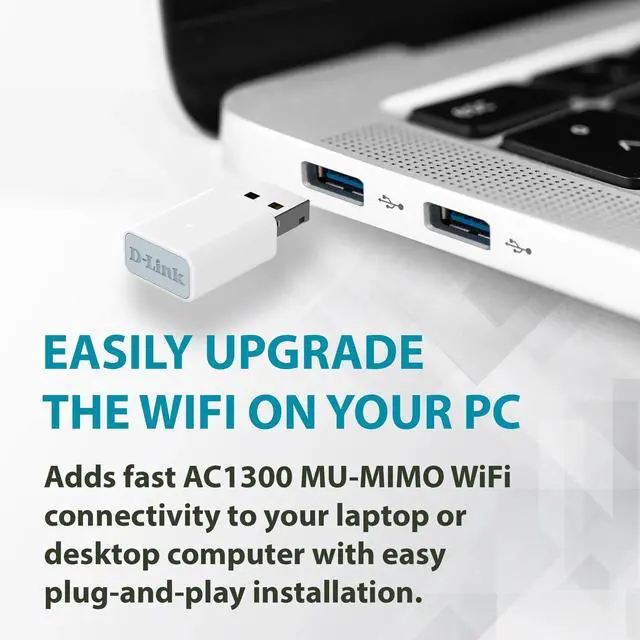 Alt view image 2 of 14 - D-Link AC1300 MU-MIMO Wi-Fi USB Adapter - (AC13U)