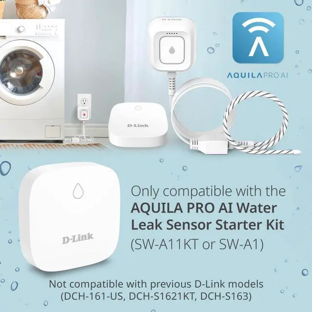 Alt view image 4 of 7 - D-Link Single SW-A2 Water Sensor Pod - Smart Home Water Leak Detection with Flexible Placement and Long-Range Wireless Connectivity