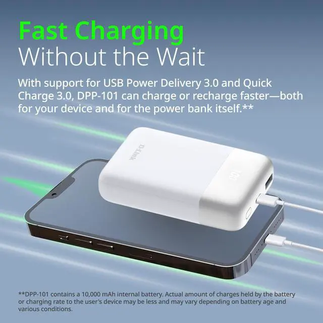 Alt view image 4 of 7 - D-Link 10000mAh Power Bank - DPP-101