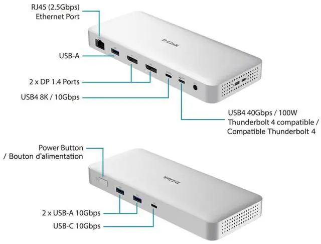 Alt view image 7 of 7 - D-Link 9-in-1 USB4 Docking Station with Dual 8K Display Ports (DUF-901)