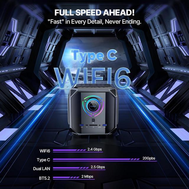 Alt view image 6 of 7 - ACEMAGIC Mini PC Intel Core i7-12700H (14C/20T, up to 4.7GHz), NVIDIA 3060M 32GB DDR5 1TB PCle 3.0 M.2 SSD, Mini Computer Game With Independent Graphics Card WiFi 6/2.5G LAN/BT5.2/8K Triple Display