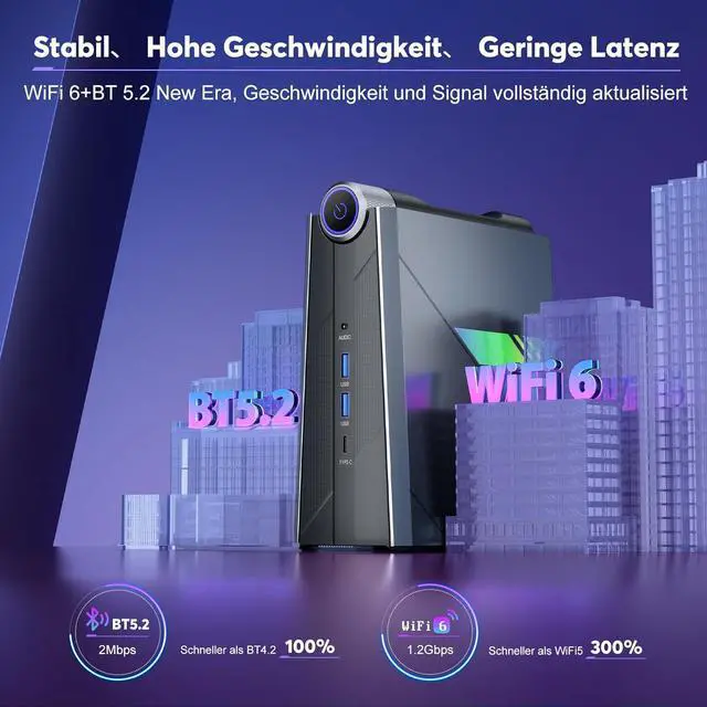 Alt view image 6 of 7 - ACEMAGIC Mini Gaming PC Intel Core i7-11700B,Mini Computers 16GB DDR4 512GB NVMe SSD up to 4.9GHz,24 MB Intel Smart Cache,WiFi6/BT5.2/4K@60Hz/Multi-Mode/Built-in Dual Fans/RGB Control, AD08