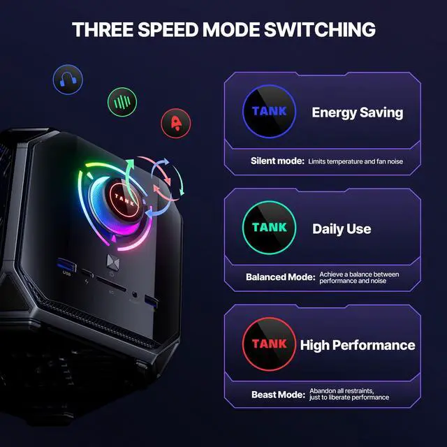Alt view image 6 of 7 - ACEMAGIC Mini PC Intel Core i9 M1A 12900H With Nvidia 3080 16G VRAM Gaming Desktop Computer 32G DDR5 RAM 1TB NVMe PCIE 4.0 SSD Wifi 6 BT5.2