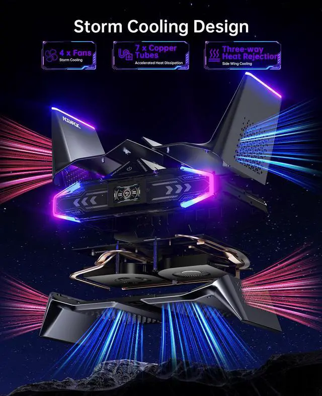 Alt view image 6 of 7 - ACEMAGIC STARSHIP Desktop Gaming PC, i9-12900H up to 5.0GHz, GeForce RTX 3070M , Mini PC Gaming 32GB DDR5 1TB PCIe3.0*4 SSD, WiFi 6, BT5.2, Dual 2.5G LAN/8K Triple Display/USB4/LCD/logo projection