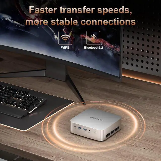 ACEMAGIC W1 Mini PC Gaming – AMD Ryzen 7 8745HS, 32GB DDR5, 1TB NVMe, Radeon 780M, WiFi 6, Triplo Display - 6