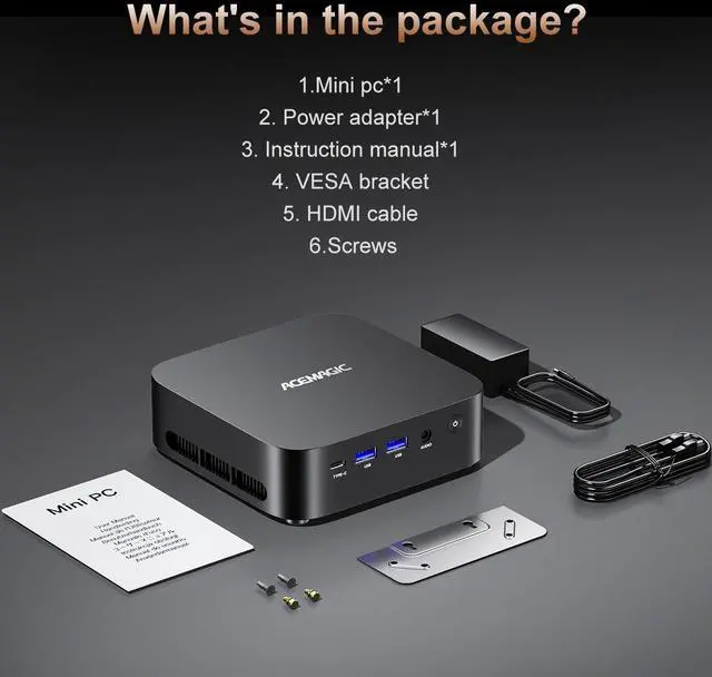 Alt view image 7 of 7 - ACEMAGIC Mini Gaming PC ,AMD Ryzen 5 7430U 8T/16C 16GB DDR4 512GB NVME SSD Mini Desktop Computer,Windows 11 Pro Mini PC Gaming WiFi6/BT5.2,4K UHD/RGB Lights/3 Adjustable Mode,Display for Business