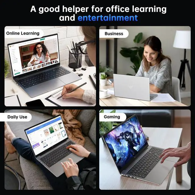 Alt view image 3 of 7 - ACEMAGIC LX15 15.6 in FHD Laptop Intel Alder Lake N97 8GB DDR4 256GB SSD with Windows 11 Pro