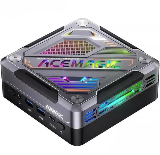 Main image of ACEMAGIC AM18 Gaming/AI Mini PC AMD Ryzen 7 8845HS (8C/16T, 5.1GHz), 32GB DDR5 5600MHz, 1TB PCIe4.0 SSD, Radeon 780M, OCuLink (eGPU Support), USB4 40Gbps, Dual 2.5G LAN, Quad 8K Display, Windows 11