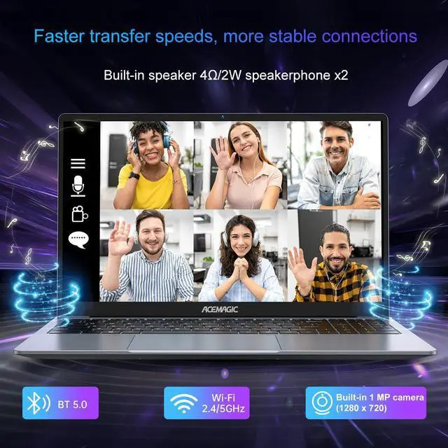 Alt view image 4 of 7 - ACEMAGIC Gaming Laptop 15.6-in AMD Ryzen 7 5825U(8C/16T), Radeon RX Vega 8 Graphics,15.6 FHD Display,16GB RAM 512GB NVMe SSD Laptop Computer with Backlit KB,Type_C (Full Function),WiFi 6, 53Wh Battery