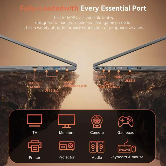 Alt view image 3 of 7 - ACEMAGIC Laptop 15.6 FHD Laptop, Intel i5-12600H, 16GB RAM, 512GB SSD, Windows 11 Pro, Graphite, WiFi 6, Backlit KB, Gray