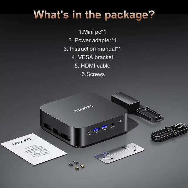 Alt view image 2 of 6 - ACEMAGIC Mini Gaming PC ,AMD Ryzen 5 R2544 8T/16C 16GB DDR4 512GB NVME SSD Mini Desktop Computer,Windows 11 Pro Mini PC Gaming WiFi6/BT5.2,4K UHD/RGB Lights/3 Adjustable Mode,Display for Business