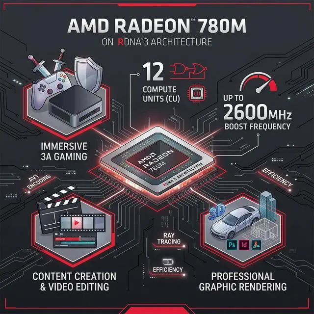 Alt view image 6 of 6 - ACEMAGIC Retro X3 Mini PC, AMD Ryzen 7 H255 8C/16T 4.9GHz, 16GB LPDDR5 512GB PCIe4.0 SSD, Radeon 780M Graphics, USB4, 8K Triple Display, 2.5G LAN, WiFi 6E BT5.2, 54W High Power, Windows 11 Pro, Gray