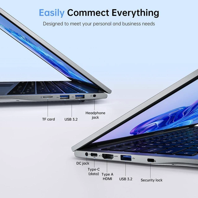 Alt view image 5 of 7 - Laptop 17.3'' FHD Laptop, Intel Alder Lake N97, 16GB RAM, 512GB SSD, Windows 11 PRO,Grey