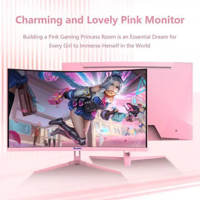 Alt view image 3 of 7 - Sealan 27 inch Curved Gaming Monitor 2K 165Hz Full QHD 1440P 1800R LED Computer Monitor Display with FreeSync & Eye-Care Technology, Support VESA, DP, HDMI Port IPS Screen for Gaming Home Office
