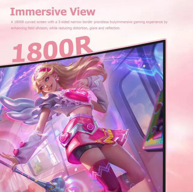 Alt view image 5 of 7 - Sealan 27 inch Curved Gaming Monitor 2K 165Hz Full QHD 1440P 1800R LED Computer Monitor Display with FreeSync & Eye-Care Technology, Support VESA, DP, HDMI Port IPS Screen for Gaming Home Office