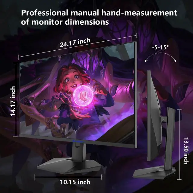 Alt view image 7 of 7 - Sealan 27 inch Gaming Monitor 2KQHD 2560x1440, 300Hz,1ms, Height Adjustable,FreeSync, sRGB 99% Color Gamut, HDR10 with a 3-Side Virtually Borderless Design,2X HDMI 2.0,2X Display Port