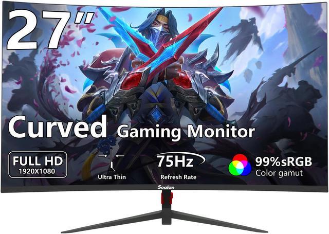 Main image of Sealan 27 inch Curved Gaming Monitor 75Hz Full HD 1080P 1800R LED Computer Monitor Display with FreeSync & Eye-Care Technology, Support VESA, DP, HDMI Port VA Screen for Gaming Home Office