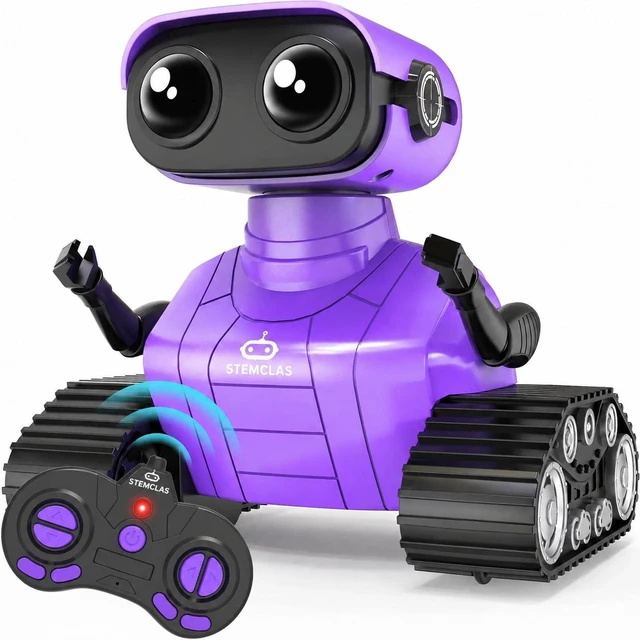 Main image of STEMCLAS Robot Toys Remote Control Robot Toy Rechargeable Emo Robot with Auto-Demonstration Kids Robot Smart Robot Gift for Children Age 3+ Purple