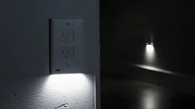 Alt view image 3 of 4 - SnapPower SafeLight Outlet Cover - Self-Closing Safety Cover Plate with LED Night Light - Child-Proofing Wall Plate Helps Protect Baby from Electrical Shock - (Duplex, White)