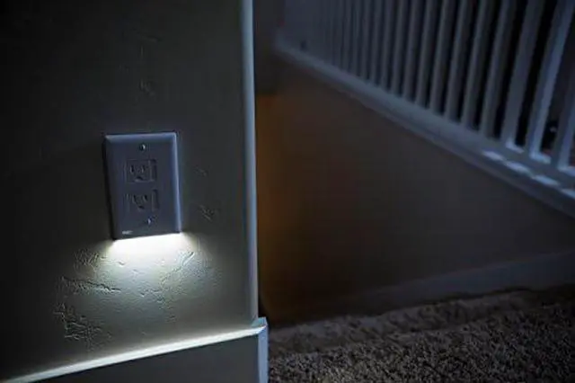 Alt view image 4 of 4 - SnapPower SafeLight Outlet Cover - Self-Closing Safety Cover Plate with LED Night Light - Child-Proofing Wall Plate Helps Protect Baby from Electrical Shock - (Duplex, White)