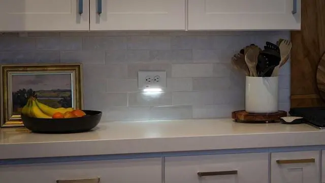 Alt view image 3 of 4 - SnapPower GuideLight 2 PLUS Horizontal Outlet Cover - LED Bright/Dim/Off Light Sensor Night Light - Electrical Outlet Wall Plate (Duplex, White)