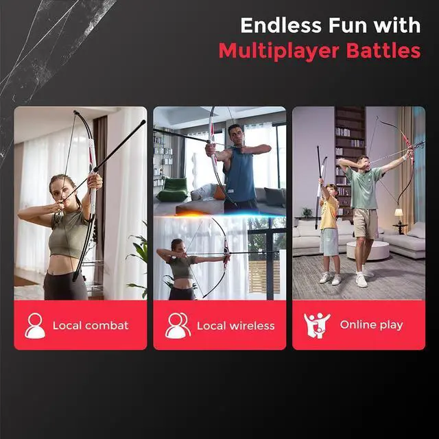 Alt view image 4 of 7 - WONDERFITTER Artemis VR Game Bow, VR Attachment, Immersive Virtual Archery Experience (10lbs Smart bow, Arrow Barrel Module, Bowstring, 2 x Bow Limbs, 7+ Digital Archery Games)