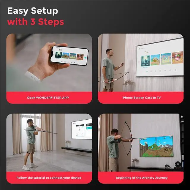 Alt view image 3 of 7 - WONDERFITTER Artemis VR Game Bow, VR Attachment, Immersive Virtual Archery Experience (10lbs Smart bow, Arrow Barrel Module, Bowstring, 2 x Bow Limbs, 7+ Digital Archery Games)