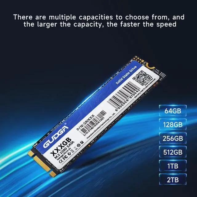 Alt view image 5 of 6 - GUDGA M.2 2280 1TB SSD NGFF M.2 SATA III 6Gb/s Internal Solid State Drive Hard Disk Data Storage for PC Desktop Laptop
