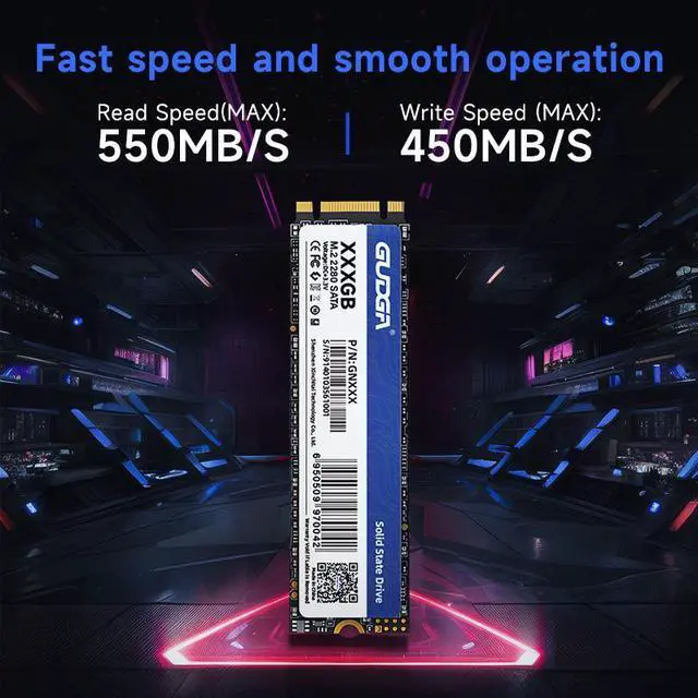 Alt view image 2 of 6 - GUDGA M.2 2280 1TB SSD NGFF M.2 SATA III 6Gb/s Internal Solid State Drive Hard Disk Data Storage for PC Desktop Laptop