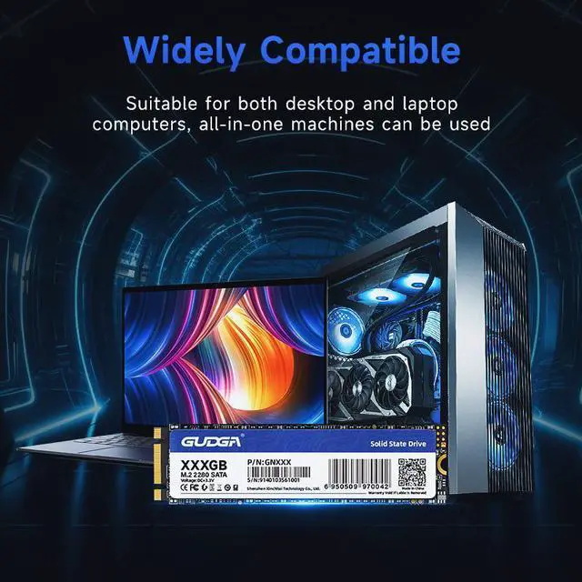 Alt view image 4 of 6 - GUDGA M.2 2280 1TB SSD NGFF M.2 SATA III 6Gb/s Internal Solid State Drive Hard Disk Data Storage for PC Desktop Laptop