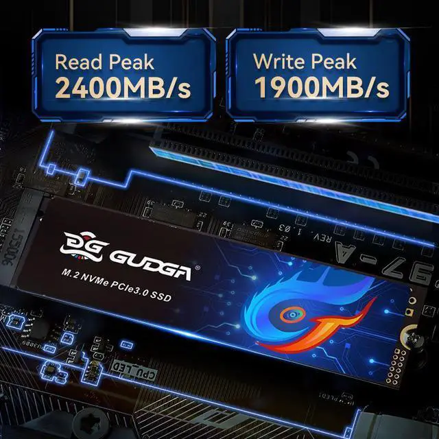 Alt view image 4 of 7 - GUDGA M2 SSD NVMe 128GB M.2 2280 PCIe Gen 3.0X4 SSD Internal Solid State Drive Computer Disk Data Storage 3D TLC NAND Flash Hard Drives For PC Desktop Laptop