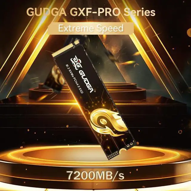 Alt view image 2 of 7 - GUDGA 2TB M.2 2280 PCIe 4.0x4 NVME SSD Read Speed Up to 7200MB/S 3D NAND Flash Internal Solid State Drive for PS5 PC Desktop Laptop Game-Player With Heatsink