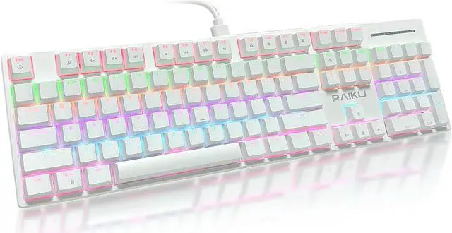 Main image of Full Size Mechanical Keyboard, Type-c Gaming Keyboard/Blue Switch, Durable Abs Keycaps/104-Key/21 RGB Modes, LED Backlit Wired Keyboards for Windows, PC, Gamers, Programmers, and Typists