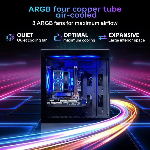 AOACE Gaming PC Desktop INTEL Core i7 4790 3.6 GHz, NVIDIA GeForce GTX 1660  Super 6G, 1T NVME SSD, 16GB(8G*2 Double Channel) RAM, Game Design Office  console,ARGB fan cooling,Windows 10 Home 64-bit -