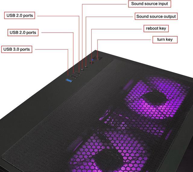 Alt view image 7 of 7 - AOACE Gaming PC Desktop INTEL Core i5 12400F 2.5 GHz, NVIDIA RTX 4060 8G DLSS 3, 32GB DDR4 RAM 3200MHz,1TB NVMe PCIe4.0,  Wi-Fi6E, Game Design Office console,Sea View Room,Windows 11 Home 64-bit