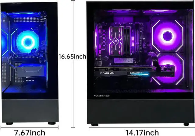 Alt view image 6 of 7 - AOACE Gaming PC Desktop Intel Core i5-13400F (10 Core up to 4.6GHz ),AMD Radeon RX 6750 GRE 10G, 1TB NVME SSD, 32GB DDR4 3200 RAM , WiFi6e + Bluetooth 5.3, Windows 11 Home 64-bit