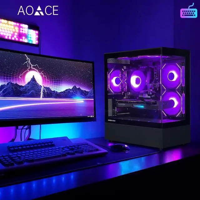 Alt view image 5 of 7 - AOACE Gaming PC Desktop Intel Core i5-13400F (10 Core up to 4.6GHz ),AMD Radeon RX 6750 GRE 10G, 1TB NVME SSD, 32GB DDR4 3200 RAM , WiFi6e + Bluetooth 5.3, Windows 11 Home 64-bit