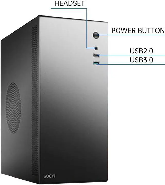 Alt view image 5 of 6 - AOACE Gaming PC Desktop Computer, AMD Ryzen 7 5700G 3.8GHz, AMD Radeon Vega 8 Graphics,16GB DDR4, NVME 1TB SSD,WiFi6 & Bluetooth, Windows 11 Home,Small and simple chassis