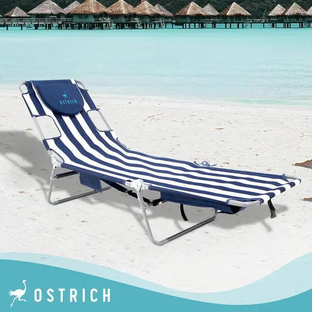 Alt view image 4 of 7 - Chaise Lounge Beach Chair for Adults with Face Hole - Versatile, Folding Lounger for Outside Pool, Sunbathing and Reading on Stomach - Deluxe, Foldable Laying Out Chair for Tanning