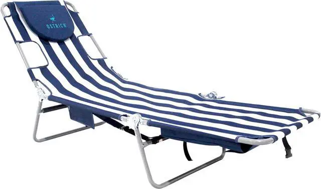 Main image of Chaise Lounge Beach Chair for Adults with Face Hole - Versatile, Folding Lounger for Outside Pool, Sunbathing and Reading on Stomach - Deluxe, Foldable Laying Out Chair for Tanning