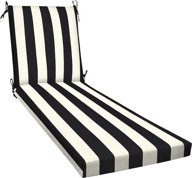 Main image of Outdoor Chaise, 22.5" W x 70" L, Cabana Stripe Blue & White Patio Cushion