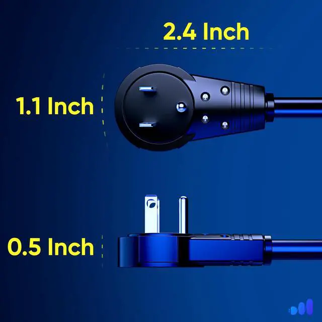 Alt view image 4 of 7 - Maximm Cable 50 Feet 360° Rotating Flat Plug Extension Cord/Wire, 3 Prong Grounded Wire 16 Awg Power Cord - Black UL Certified
