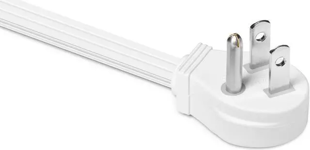Alt view image 4 of 6 - Extension Cord 6 Feet Flat Plug/Wire, Multi Outlet - 3 Prong Angled Plug Extension Cord - White