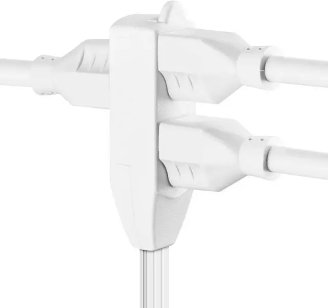 Alt view image 5 of 6 - Extension Cord 6 Feet Flat Plug/Wire, Multi Outlet - 3 Prong Angled Plug Extension Cord - White