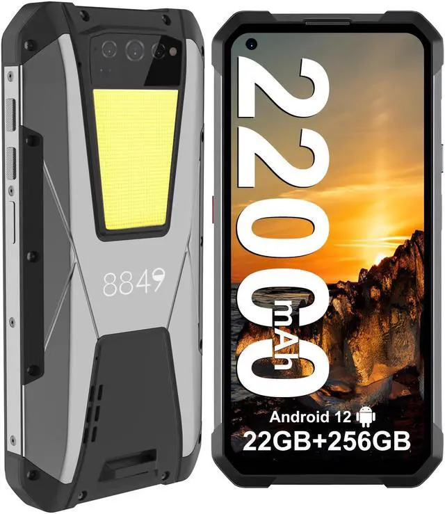 Main image of 8849 Tank Outdoor Smartphone 22000mAh 12GB+256GB 4G Rugged Android Phone with 1200LM Camping Light IP68 Waterproof 6.81"  Cell Phone
