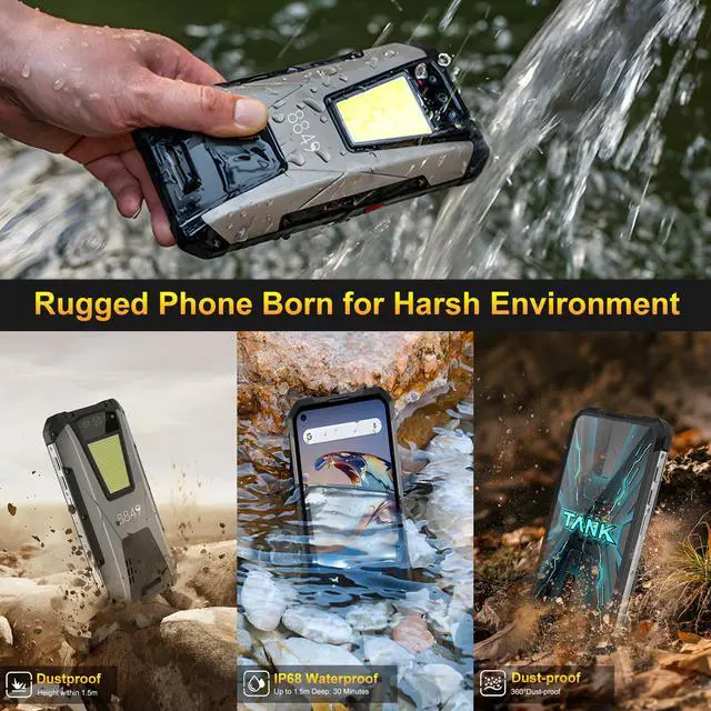 Alt view image 3 of 7 - 8849 Tank Outdoor Smartphone 22000mAh 12GB+256GB 4G Rugged Android Phone with 1200LM Camping Light IP68 Waterproof 6.81"  Cell Phone
