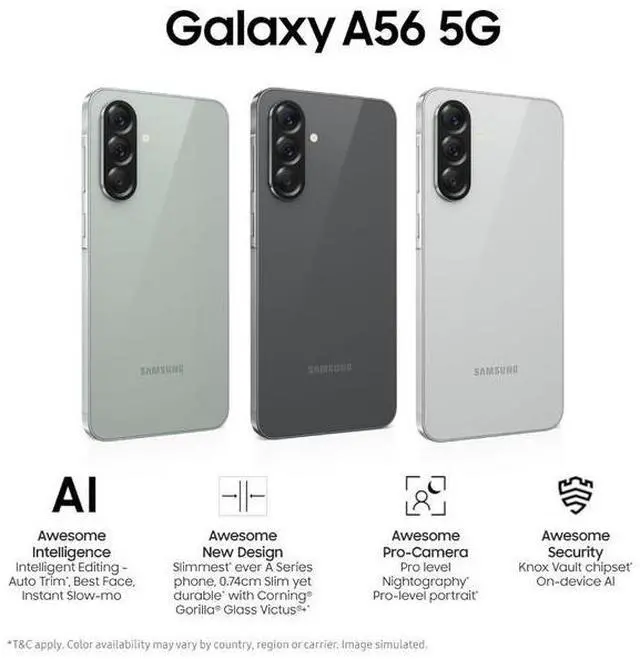 Alt view image 4 of 7 - Samsung Galaxy A56 5G 128GB Dual Sim, International Model (Brand New), SM-A556E/DS - OEM